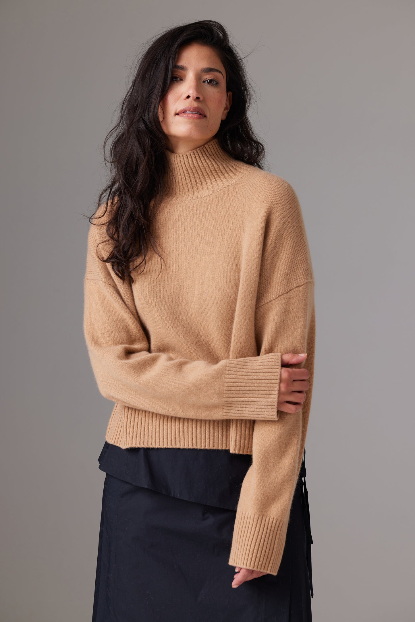 COLORUSH CHUNKY CARMEN FUNNEL NECK