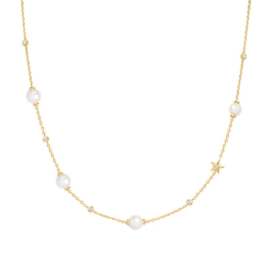 ANIA HAIE GOLD SHELL PEARL & STAR NECKLACE