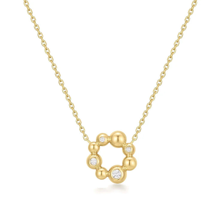 ANIA HAIE AYSMMETRIC BEADED CIRCLE NECKLACE