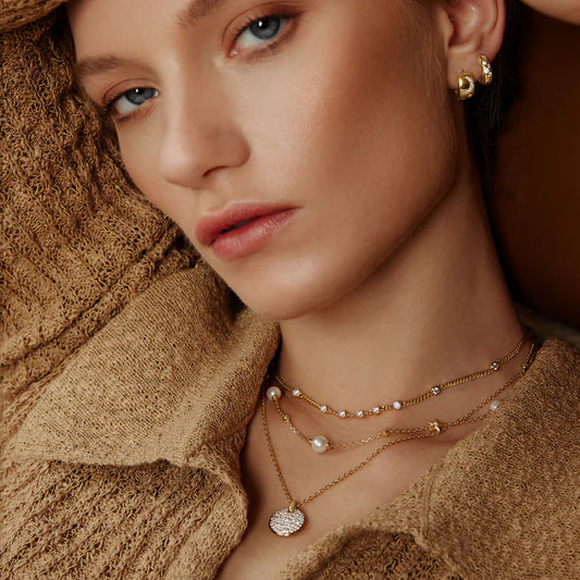 ANIA HAIE GOLD ROUND STONE NECKLACE