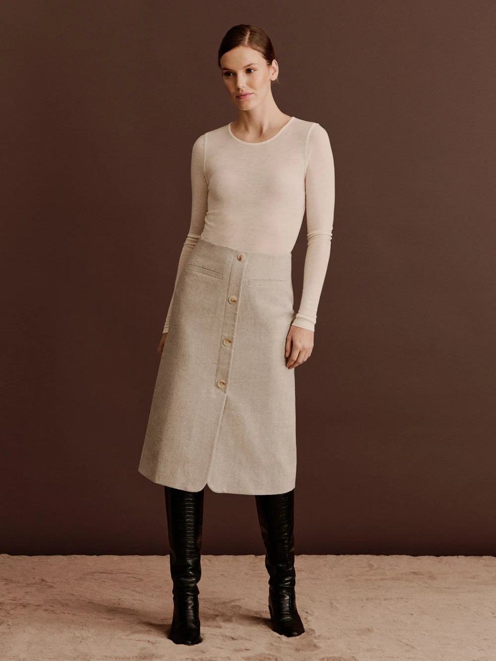 ROSEMUNDE SOPHIA WOOL LONG SKIRT