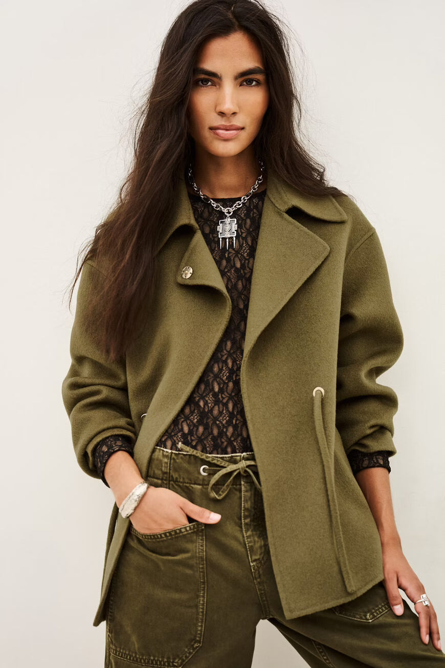 BA&SH COAT KAM GREEN
