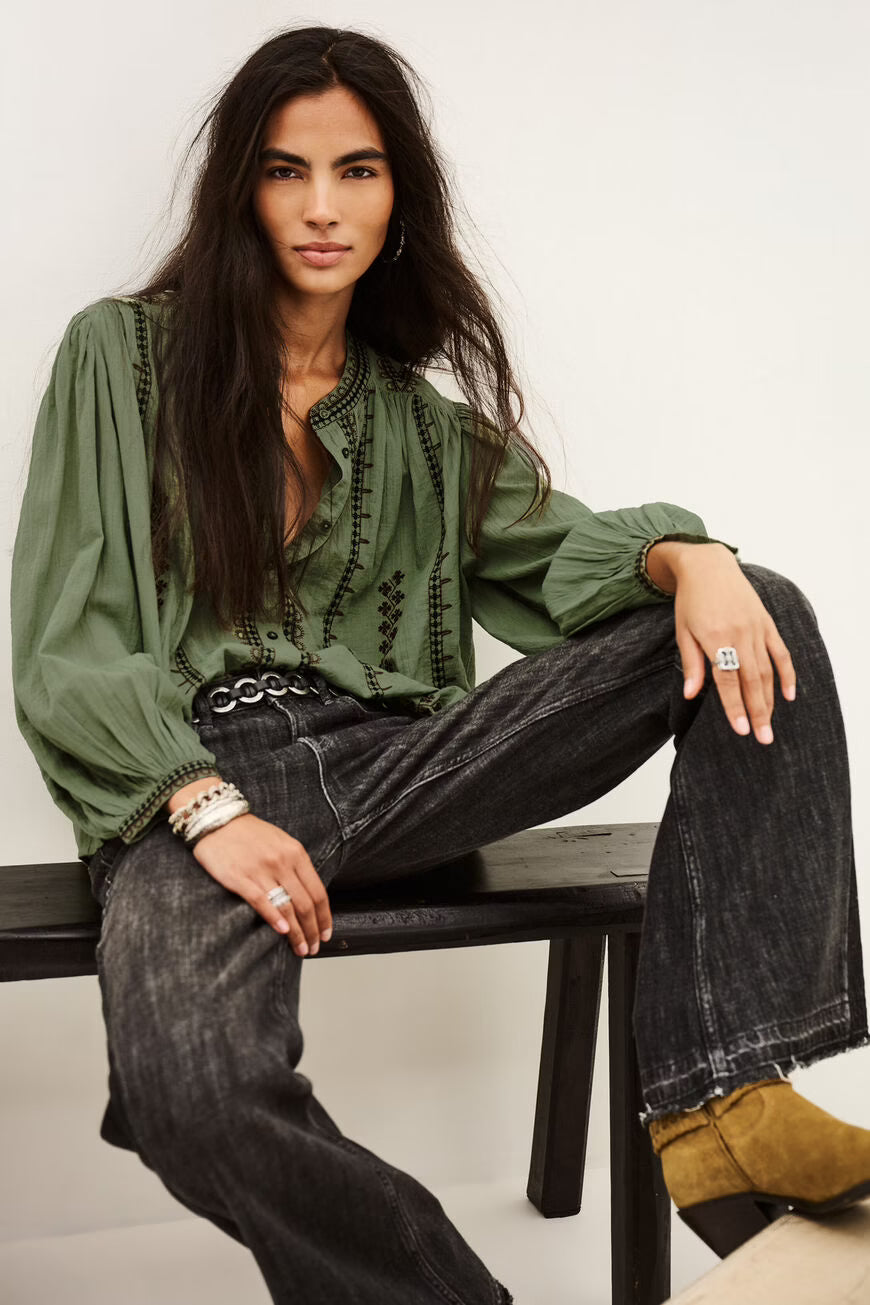 BA&SH EMBROIDERED SHIRT