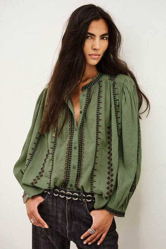 BA&SH EMBROIDERED SHIRT