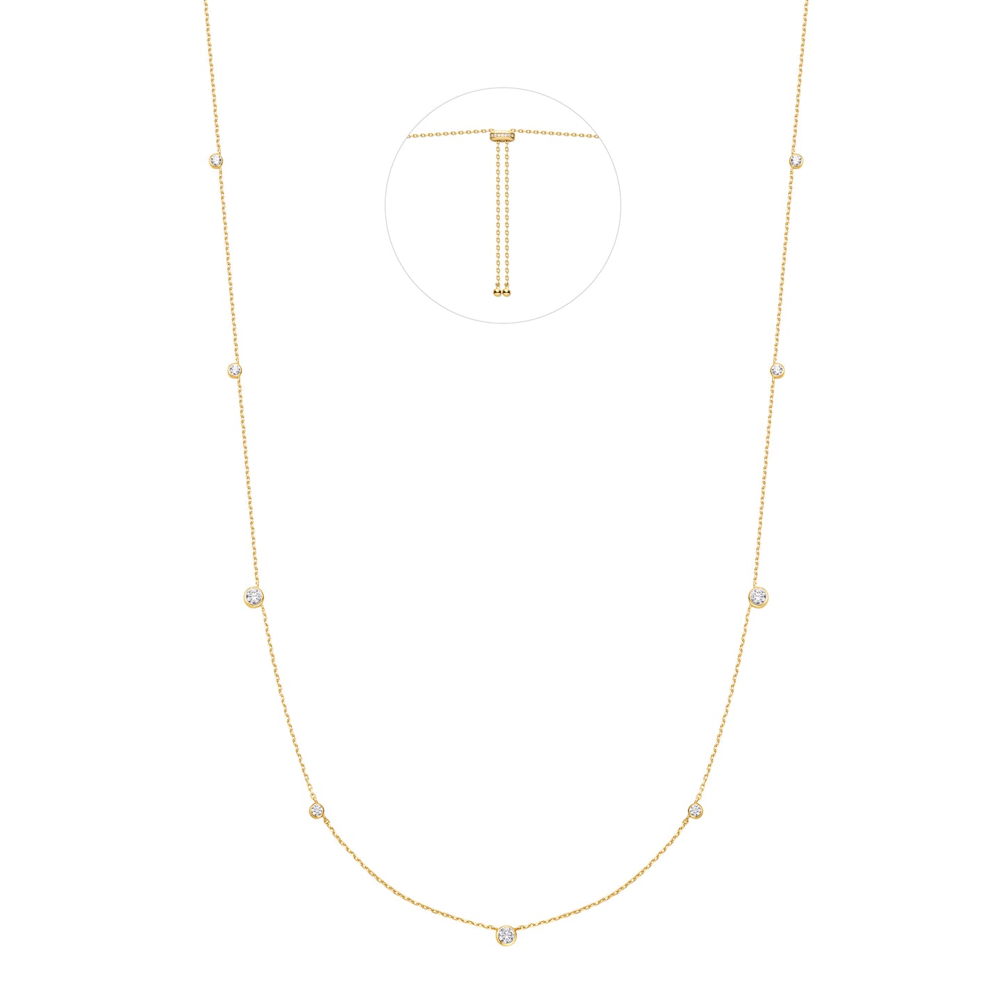 Ania Haie Gold Bezel Cubic Zirconia Station Necklace image 1