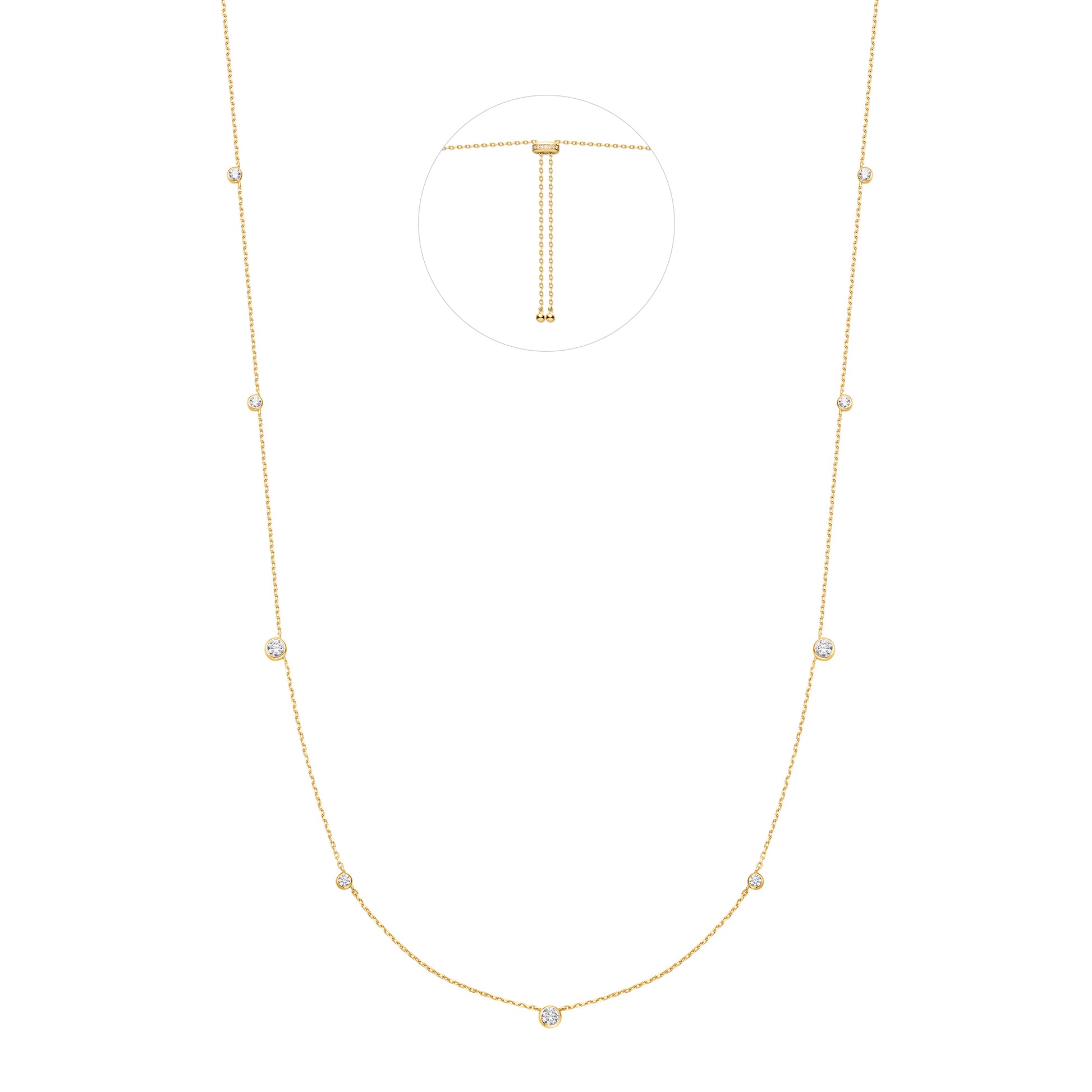 Ania Haie Gold Bezel Cubic Zirconia Station Necklace image 1