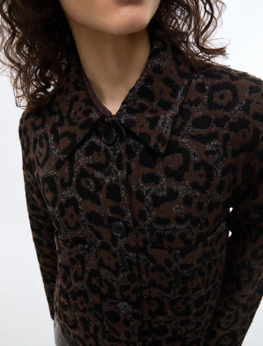 iBlues Animal Print Jacket Brown