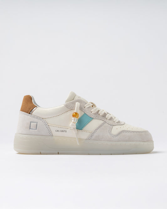 D.A.T.E SNEAKERS COURT VINTAGE CALF WHITE CUOIO