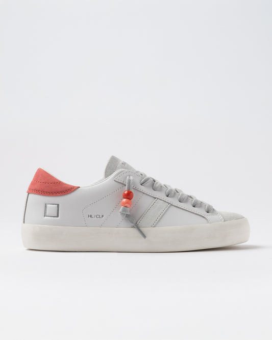 D.A.T.E SNEAKERS HILL LOW CALF WHITE CORAL