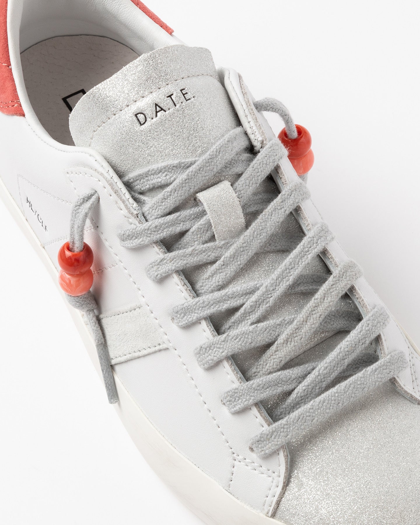 D.A.T.E SNEAKERS HILL LOW CALF WHITE CORAL