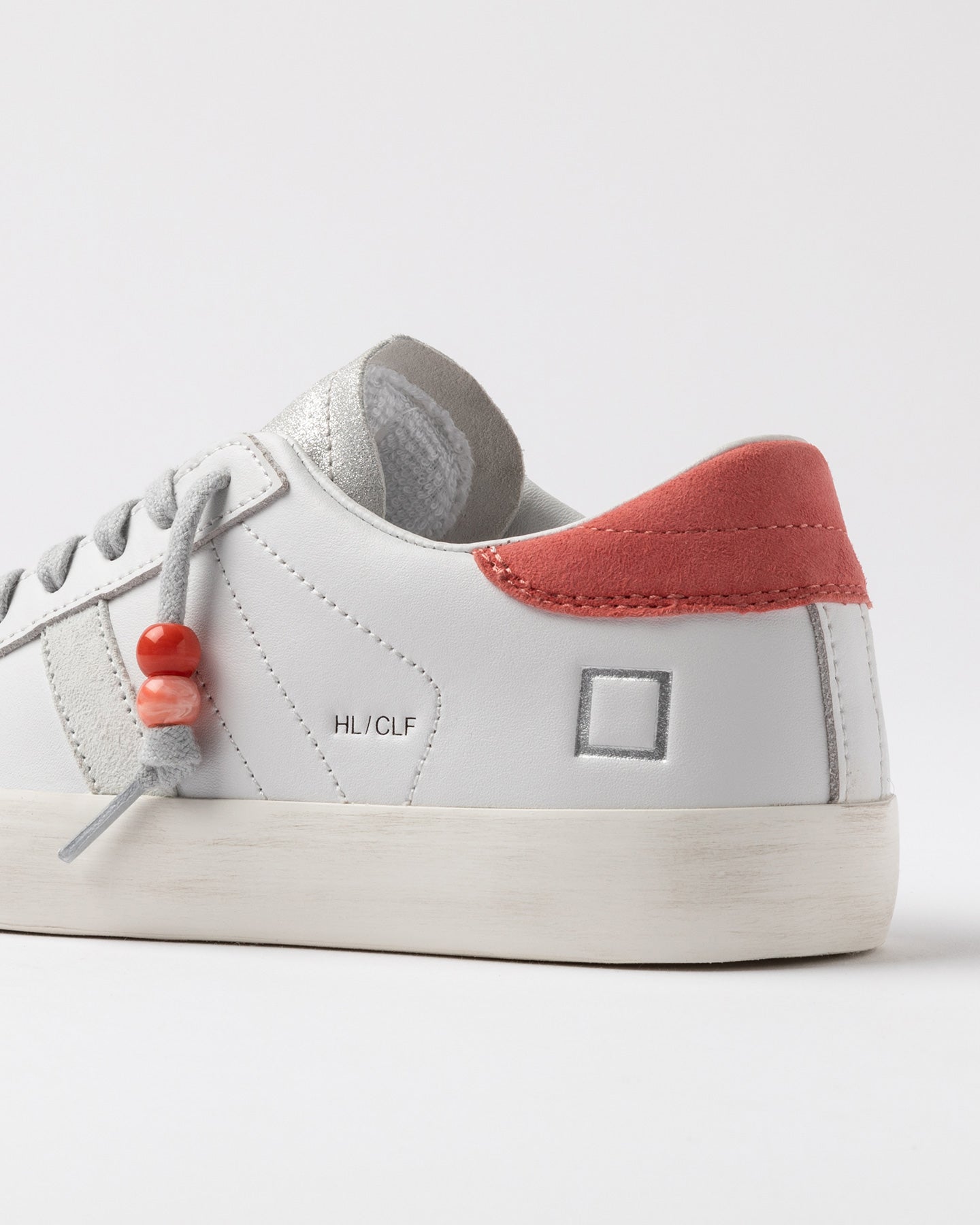 D.A.T.E SNEAKERS HILL LOW CALF WHITE CORAL