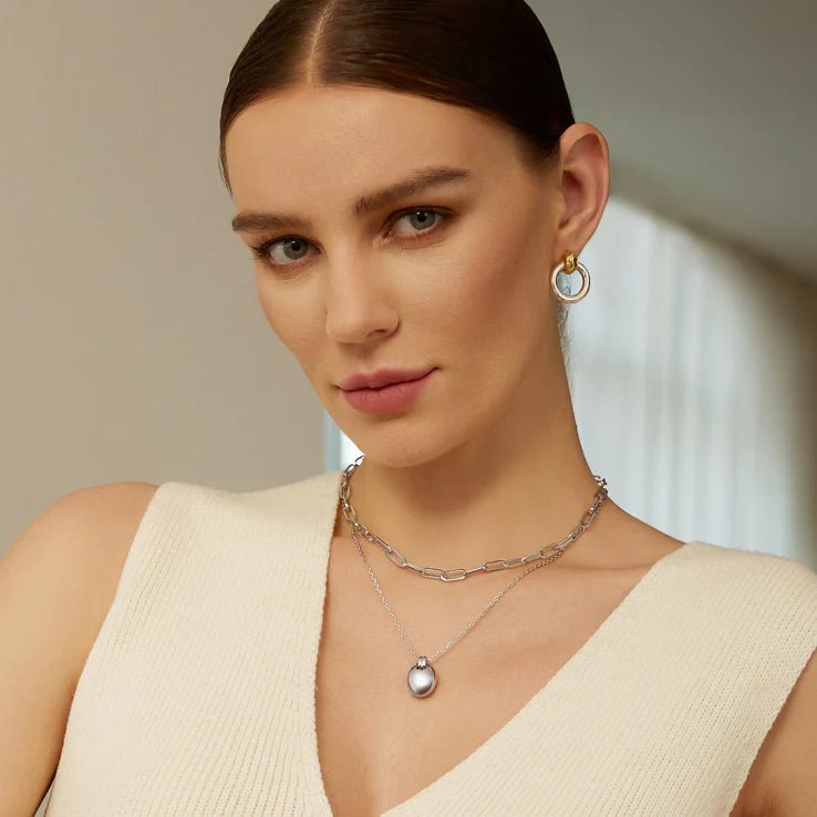 ANIA HAIE SILVER MEDIUM CHAIN NECKLACE