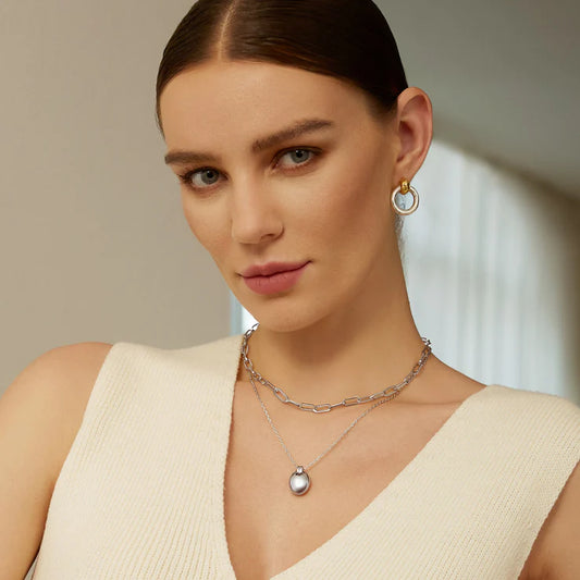 ANIA HAIE SILVER MEDIUM CHAIN NECKLACE