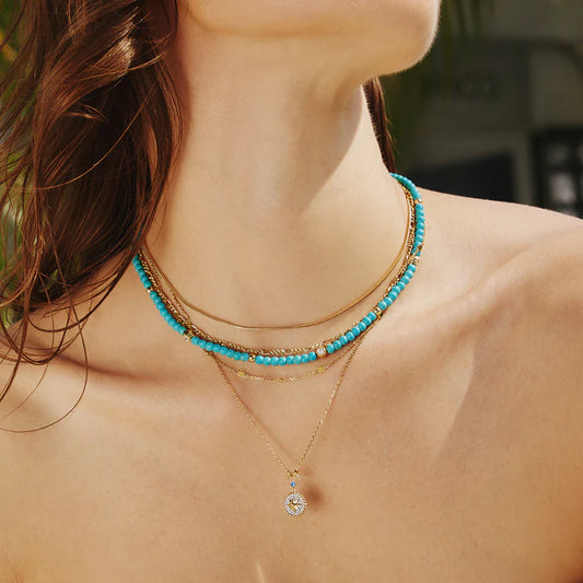 ANIA HAIE GOLD LAB CREATED TURQUOISE NECKLACE