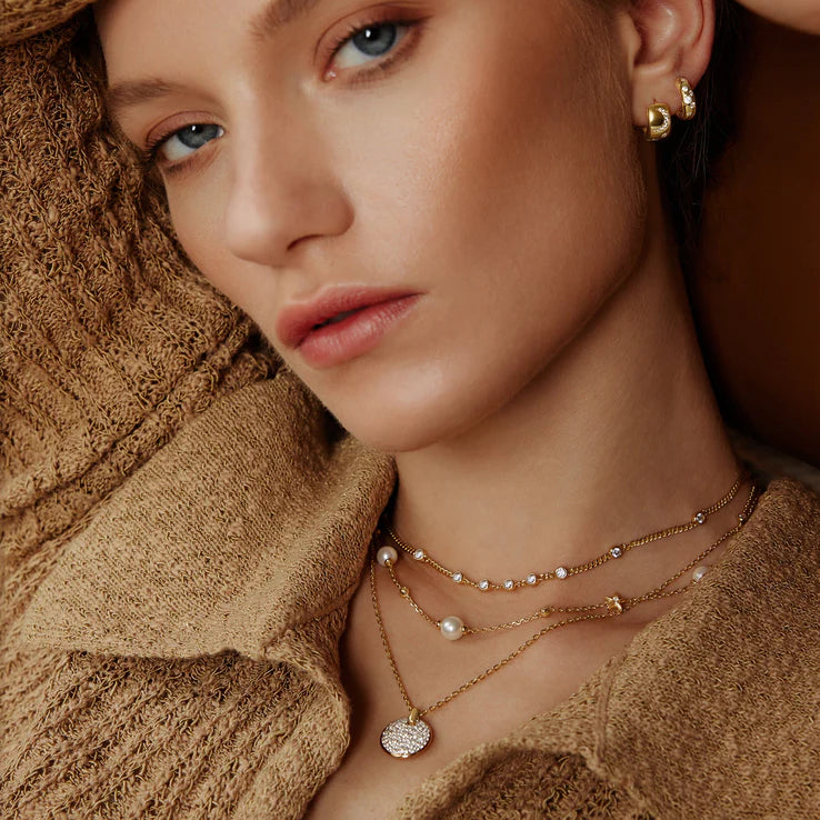 ANIA HAIE MULTI STATION ROUND STONE CHAIN NECKLACE