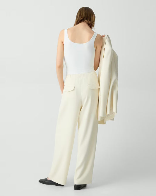 Theory Pleated Pull-On Trousers in Admiral Crepe